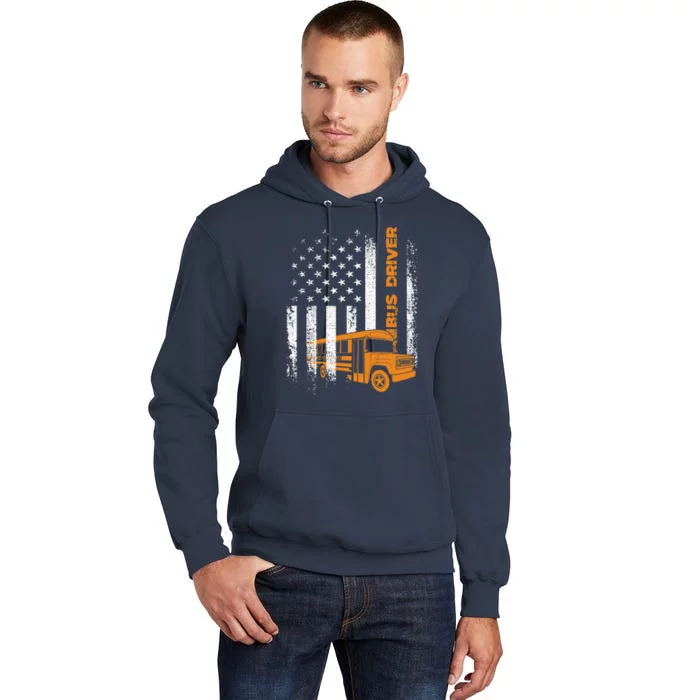 Patriotic Bus Driver USA American Flag - School Bus Driver Tall Hoodie