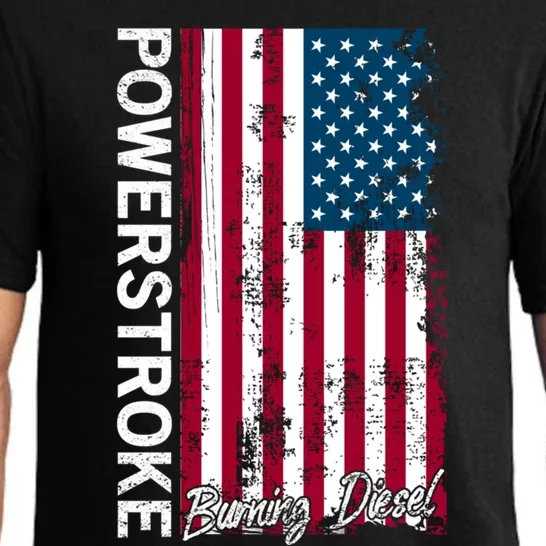 Powerstroke Burning Diesel American Flag Usa Great Gift Pajama Set