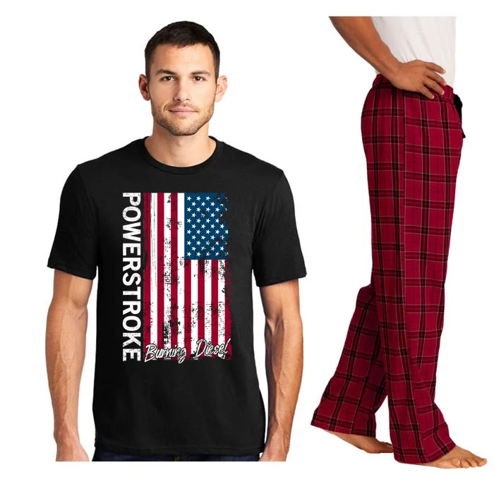 Powerstroke Burning Diesel American Flag Usa Great Gift Pajama Set