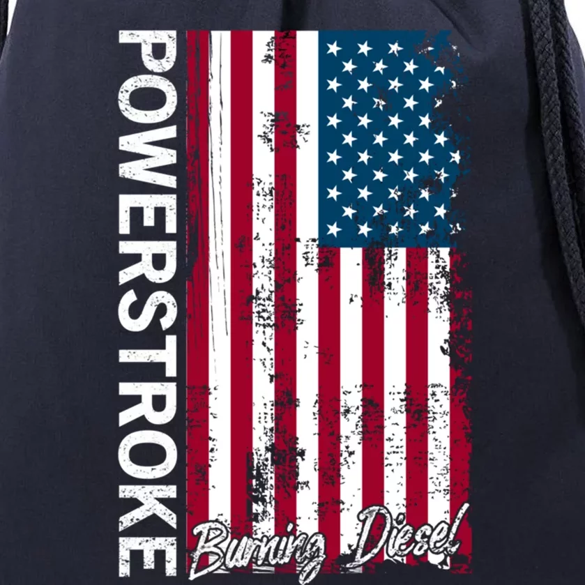 Powerstroke Burning Diesel American Flag Usa Great Gift Drawstring Bag