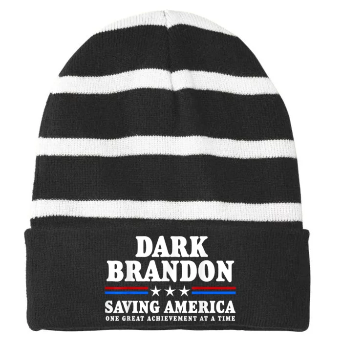 Pro Biden Dark Brandon Saving America Political Striped Beanie with Solid Band