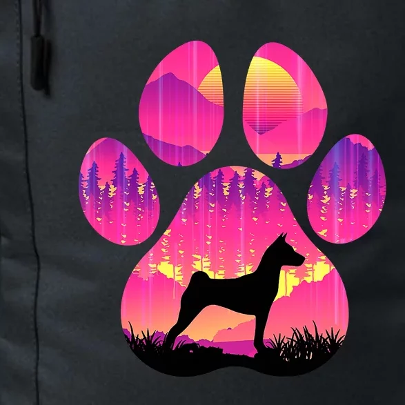 Paw Basenji Dog Mom Dad Mountains Sunset Daily Commute Backpack