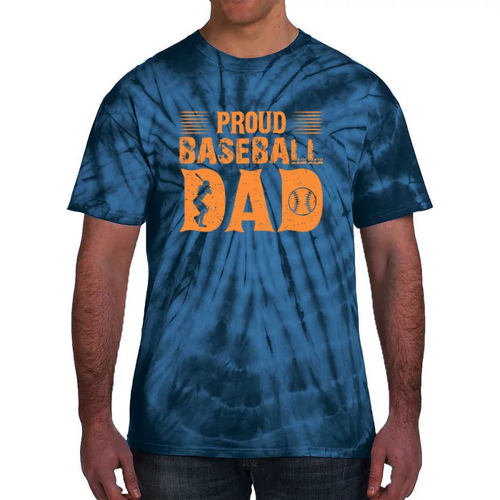 Proud Baseball Dad Gift For Baseball Player Father's Day Tie-Dye T-Shirt