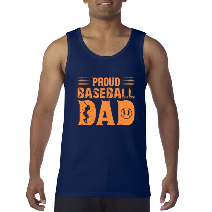 Proud Baseball Dad Gift For Baseball Player Father's Day Tank Top