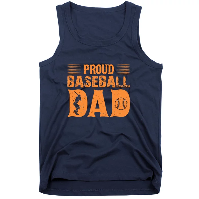 Proud Baseball Dad Gift For Baseball Player Father's Day Tank Top