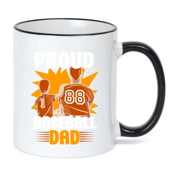 Proud Baseball Dad Daddy Father Baseballer Papa Father's Day Gift Black Color Changing Mug