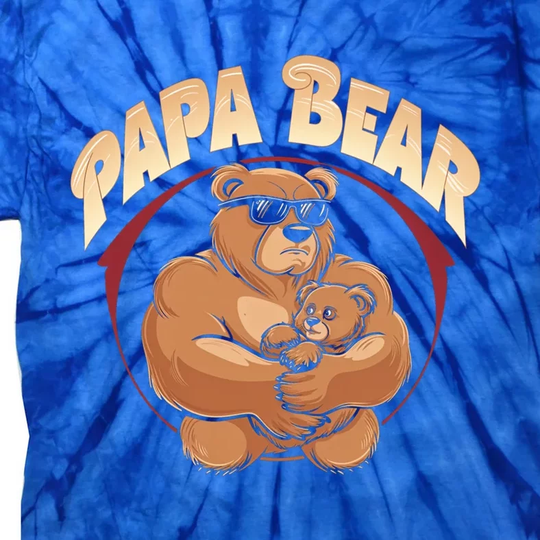 Papa Bear Dad Father Bear Family Papa Bear Gift Tie-Dye T-Shirt