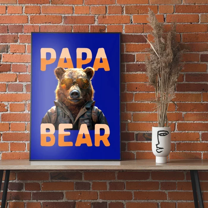 Papa Bear Daddy Bear Dad FatherS Day Grizzly Brown Bears Gift Poster