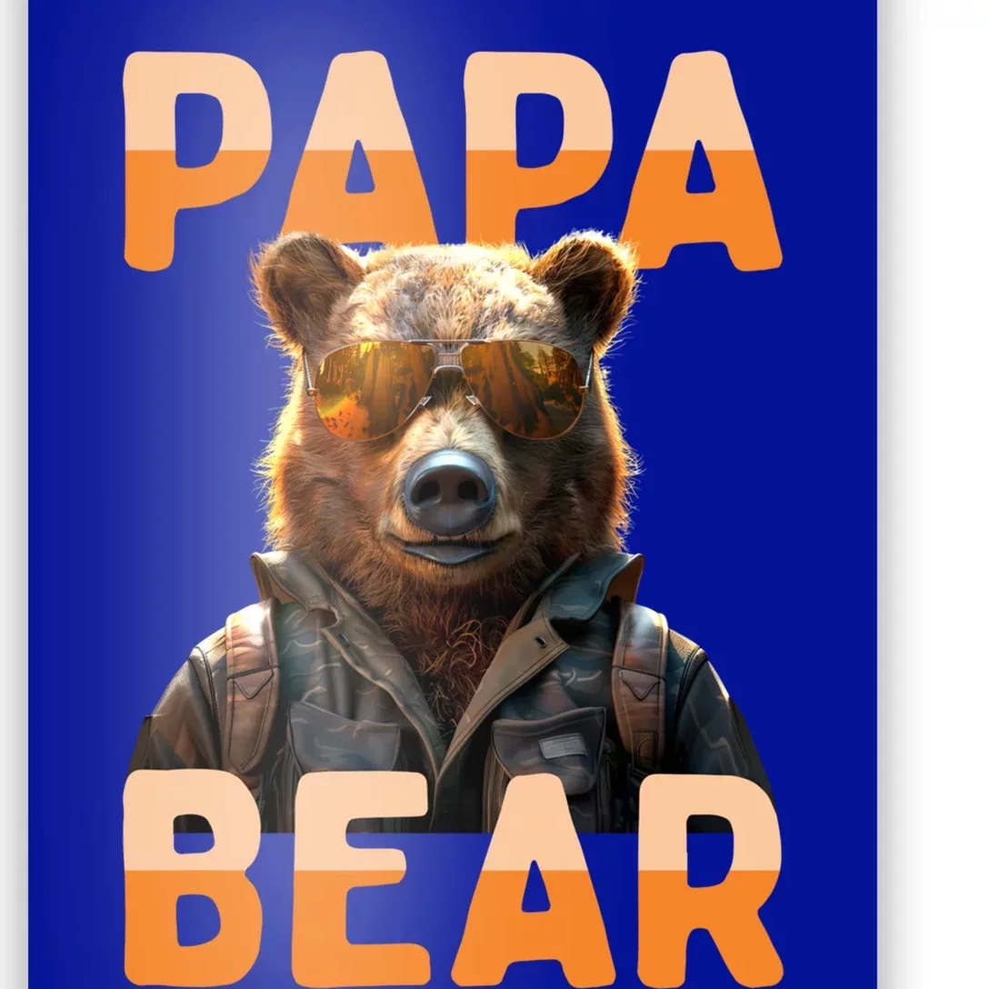 Papa Bear Daddy Bear Dad FatherS Day Grizzly Brown Bears Gift Poster