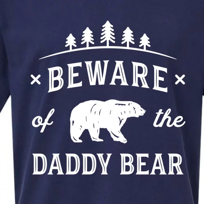 Papa Bear Daddy Bear Gift Beware Dad Father Protector Gift Sueded Cloud Jersey T-Shirt