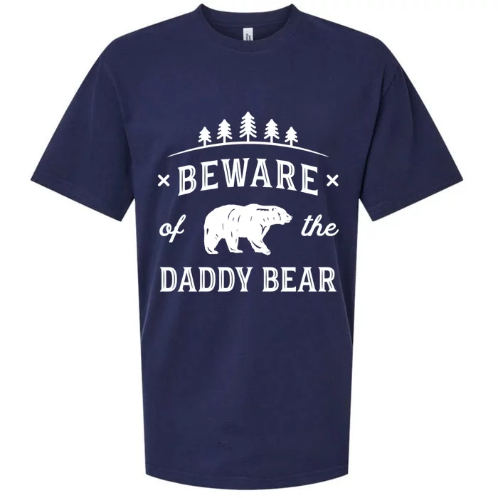 Papa Bear Daddy Bear Gift Beware Dad Father Protector Gift Sueded Cloud Jersey T-Shirt