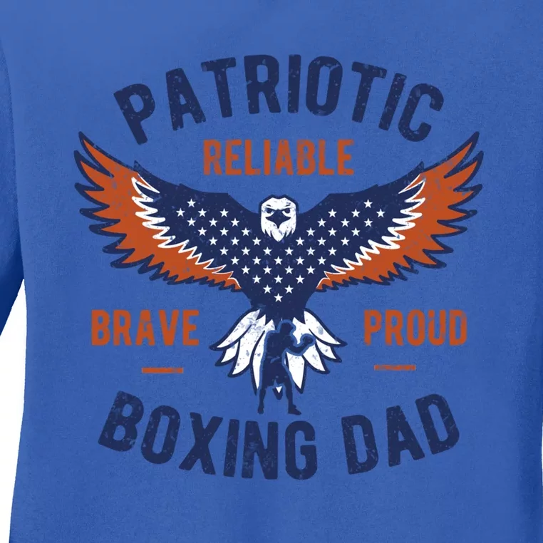 Patriotic Boxing Dad Cool Gift Ladies Long Sleeve Shirt