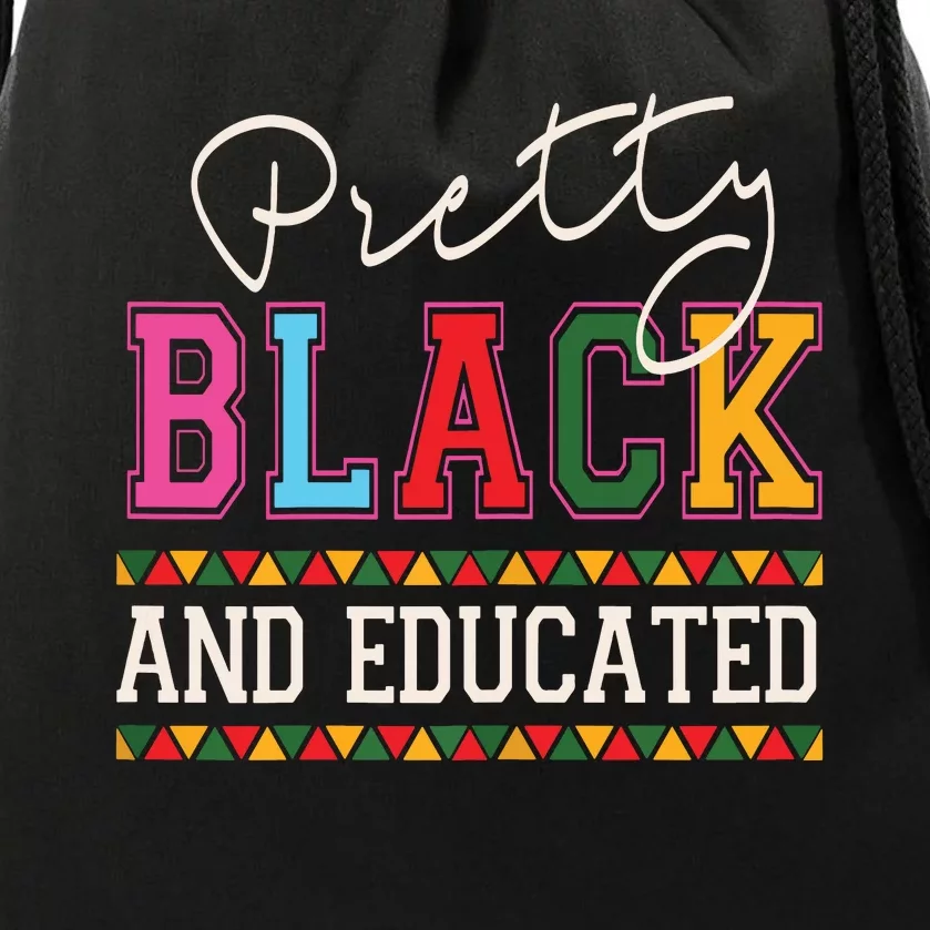 Pretty Black Educated African American History Month Women Drawstring Bag