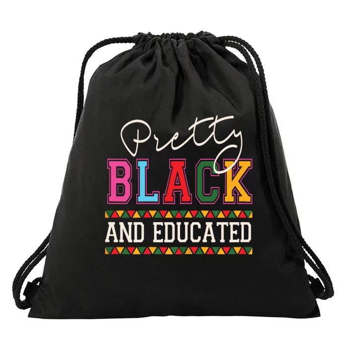 Pretty Black Educated African American History Month Women Drawstring Bag