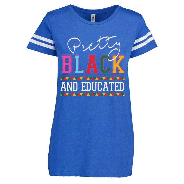 Pretty Black Educated African American History Month Women Enza Ladies Jersey Football T-Shirt