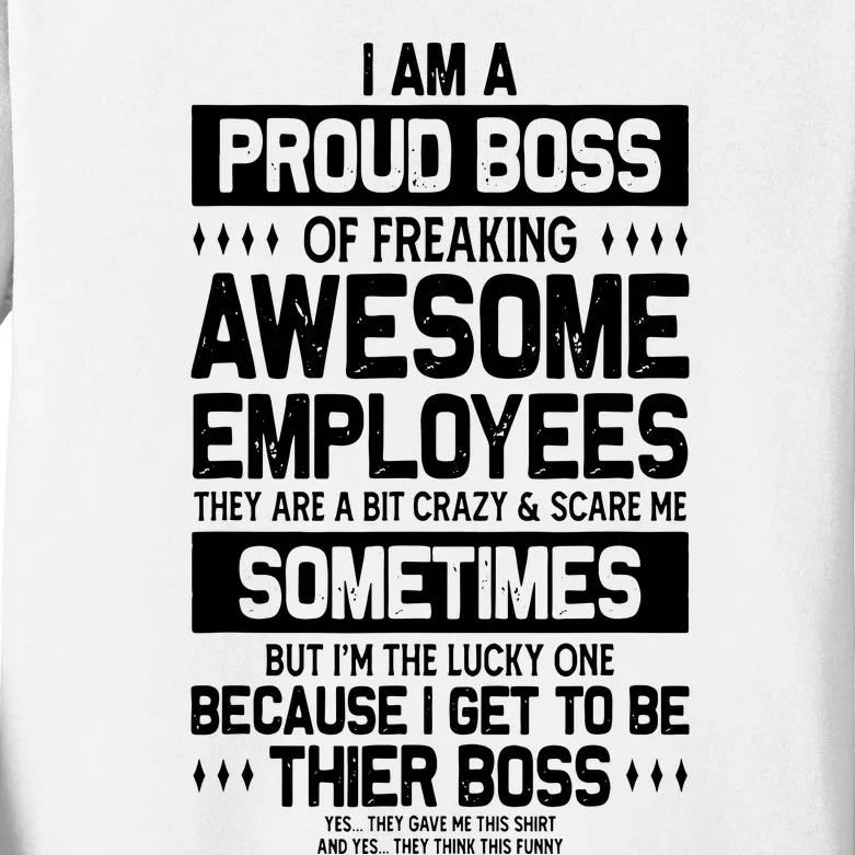 Proud Boss Employee Appreciation Office Funny Boss Kids Long Sleeve Shirt