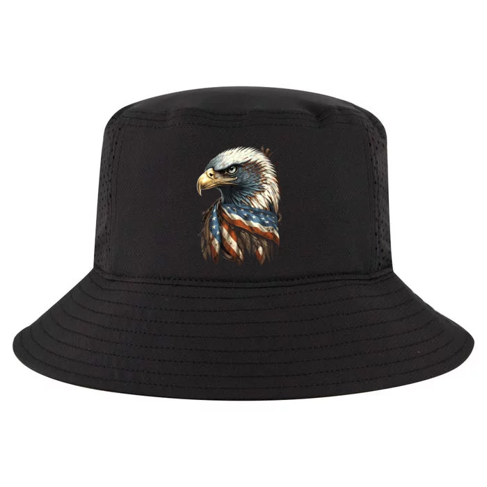 Patriotic Bald Eagle 4th Of July Usa American Flag Cool Comfort Performance Bucket Hat