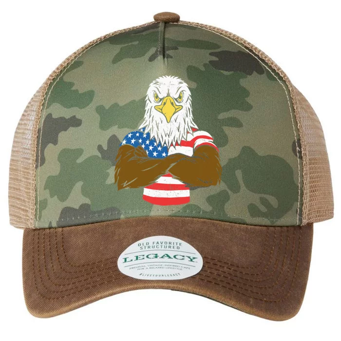 Patriotic Bald Eagle Usa American Flag Legacy Tie Dye Trucker Hat