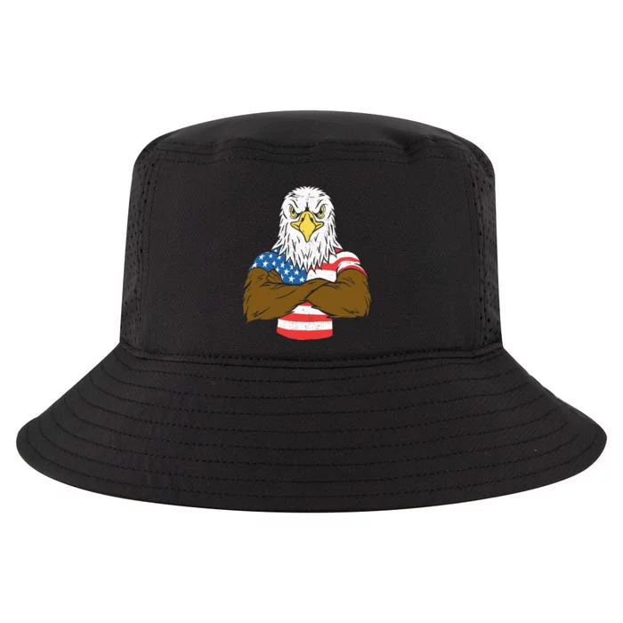 Patriotic Bald Eagle Usa American Flag Cool Comfort Performance Bucket Hat