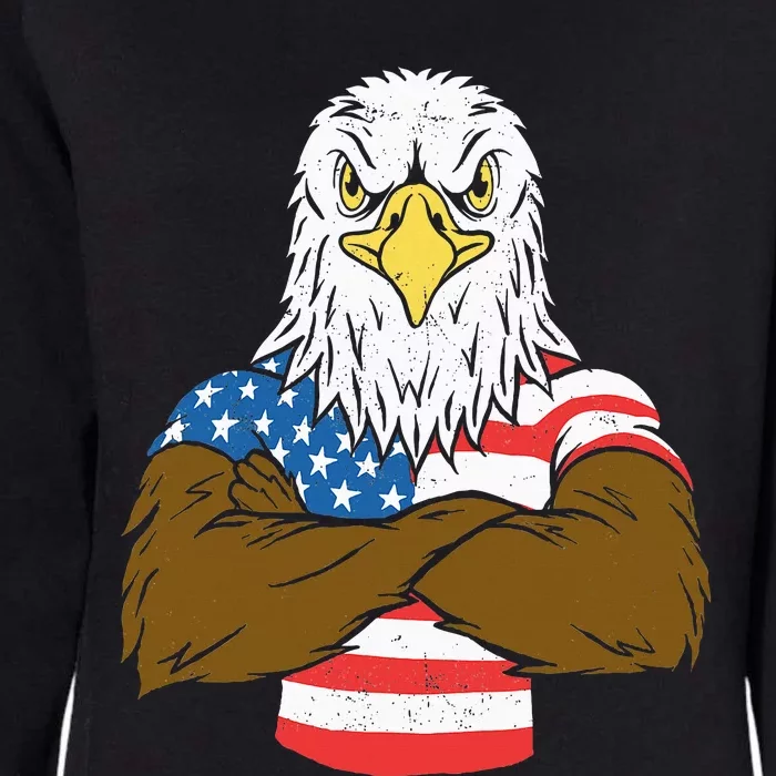 Patriotic Bald Eagle Usa American Flag Womens California Wash Sweatshirt