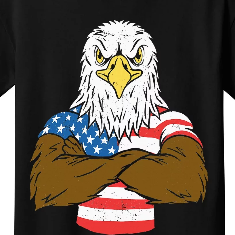 Patriotic Bald Eagle Usa American Flag Kids T-Shirt