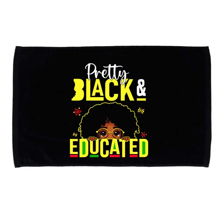 Pretty Black & Educated African American Black History Microfiber Hand Towel