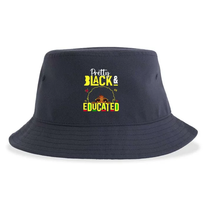 Pretty Black & Educated African American Black History Sustainable Bucket Hat