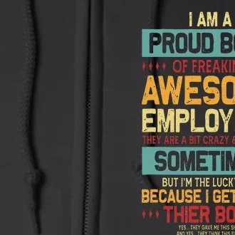 Proud Boss Employee Appreciation Office Full Zip Hoodie