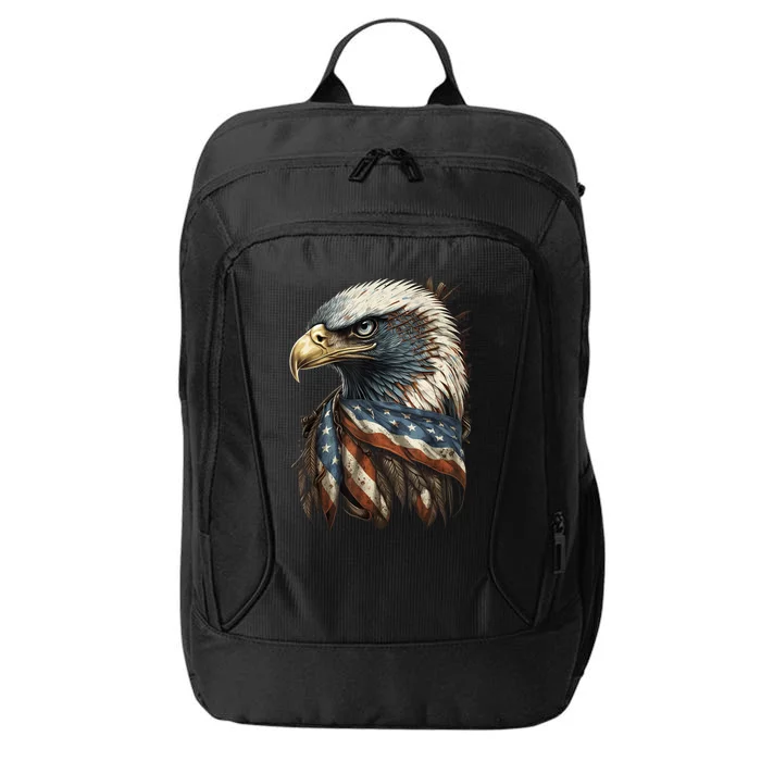 Patriotic Bald Eagle 4th Of July USA American Flag City Backpack