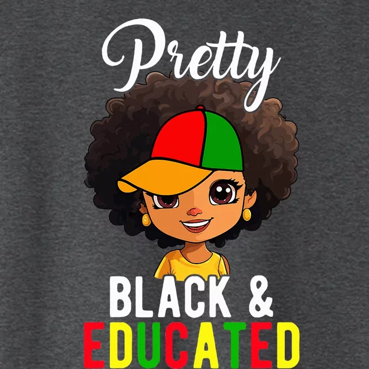 Pretty Black & Educated African American Black History Month Women's Crop Top Tee