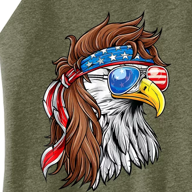 Patriotic Bald Eagle Mullet USA American Flag 4th Of July Women’s Perfect Tri Rocker Tank