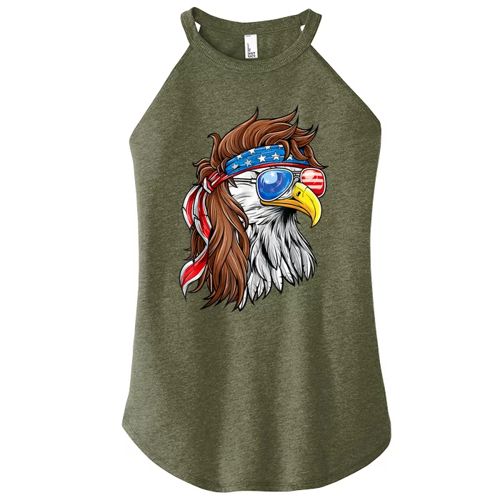 Patriotic Bald Eagle Mullet USA American Flag 4th Of July Women’s Perfect Tri Rocker Tank