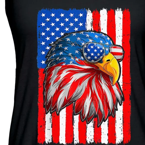 Patriotic Bald Eagle Shirts 4th Of July America Independence Ladies Essential Flowy Tank