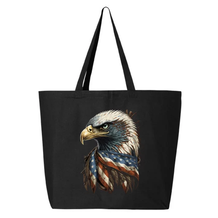 Patriotic Bald Eagle 4th Of July Men USA American Flag 25L Jumbo Tote