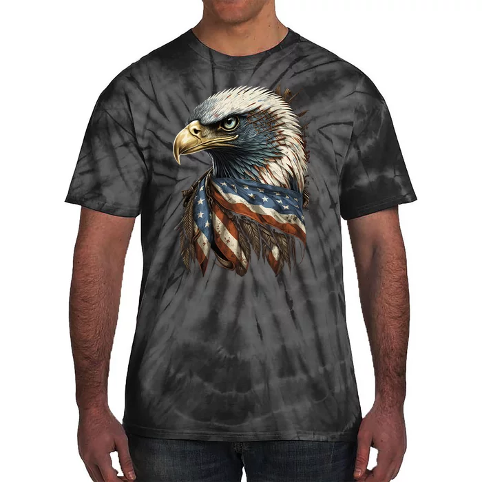 Patriotic Bald Eagle 4th Of July Men USA American Flag Tie-Dye T-Shirt