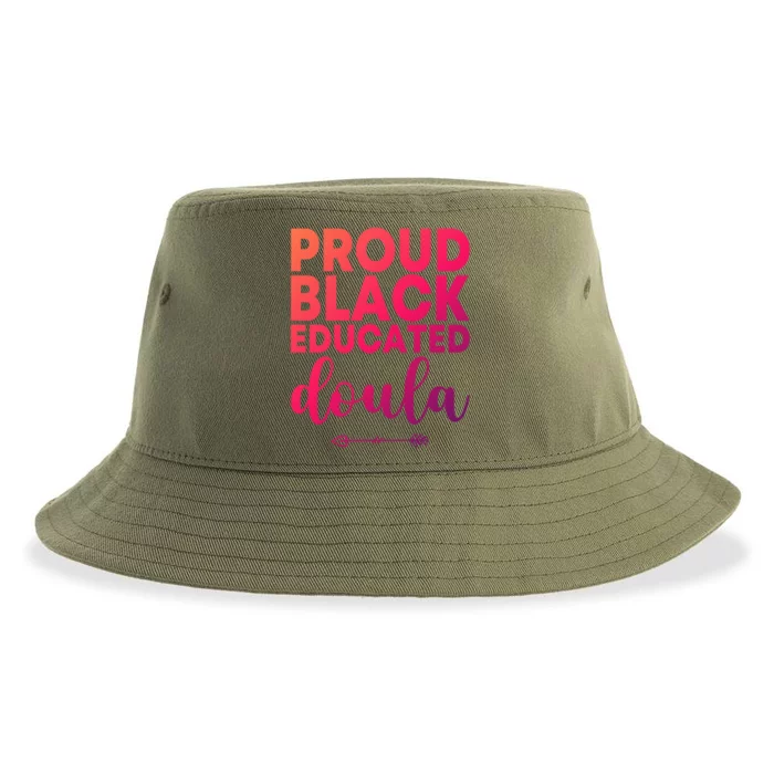 Proud Black Educated Doula Birth Doulas Newborn Labor Coach Gift Sustainable Bucket Hat