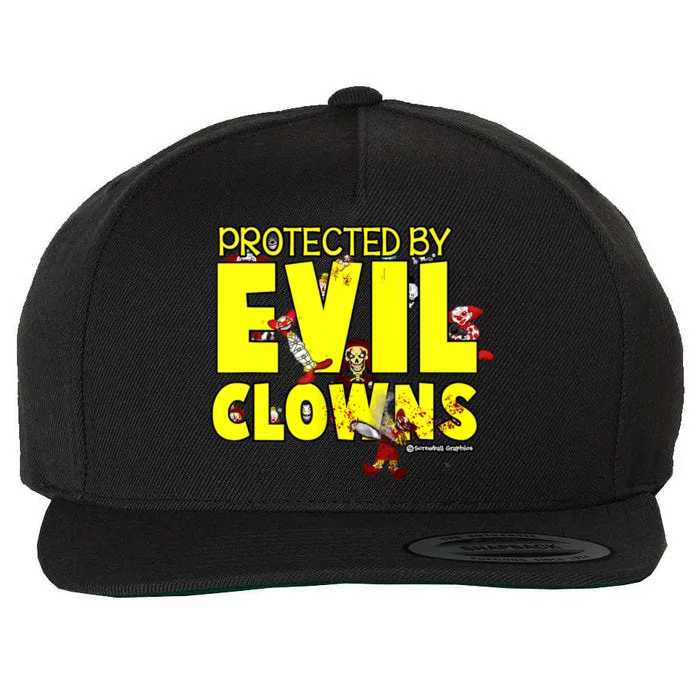 Protected By Evil Clowns Wool Snapback Cap