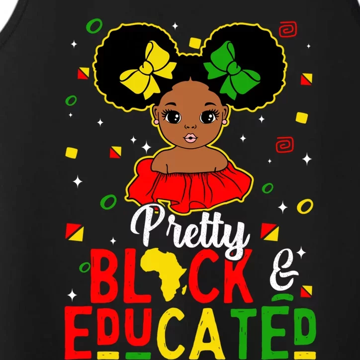 Pretty Black Educated Black History Juneteenth Gift Performance Tank