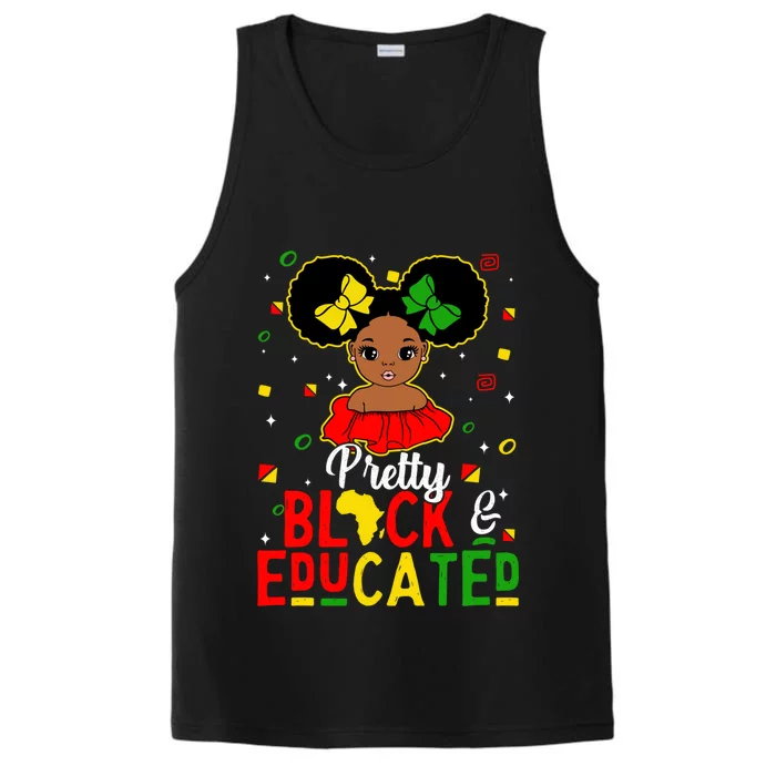 Pretty Black Educated Black History Juneteenth Gift Performance Tank