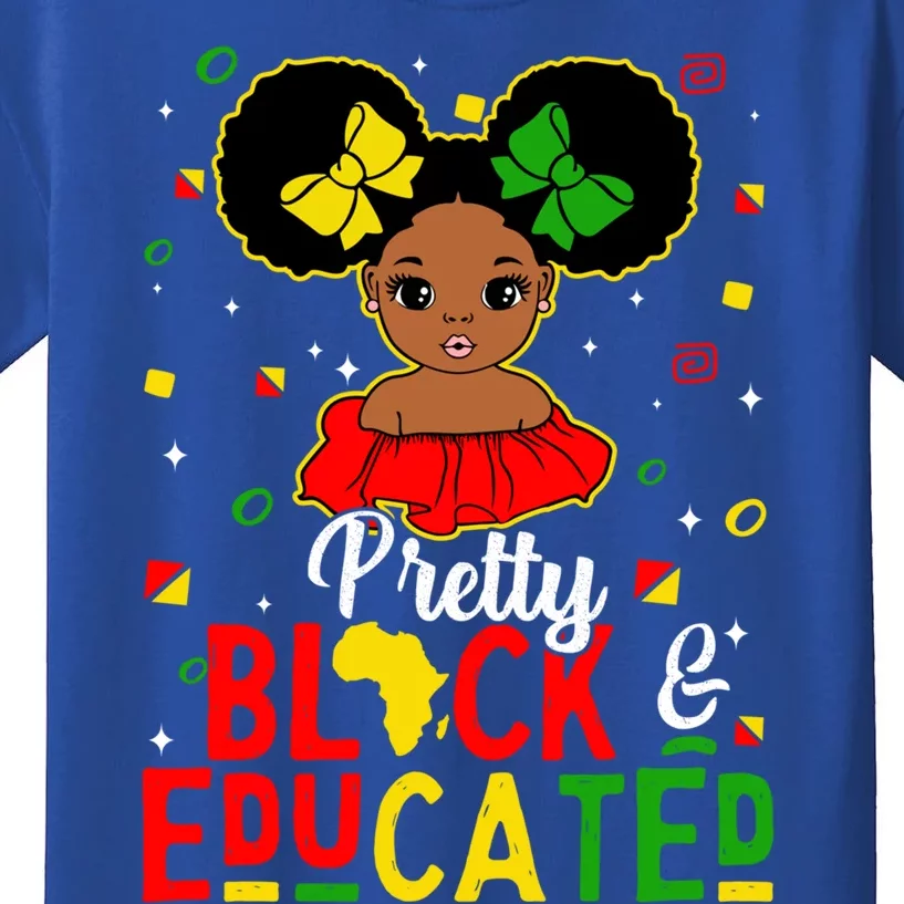 Pretty Black Educated Black History Juneteenth Gift Kids T-Shirt