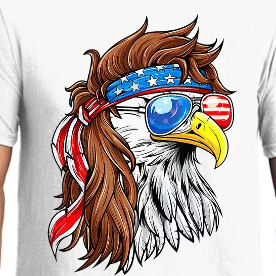 Patriotic Bald Eagle Mullet Usa American Flag Pajama Set