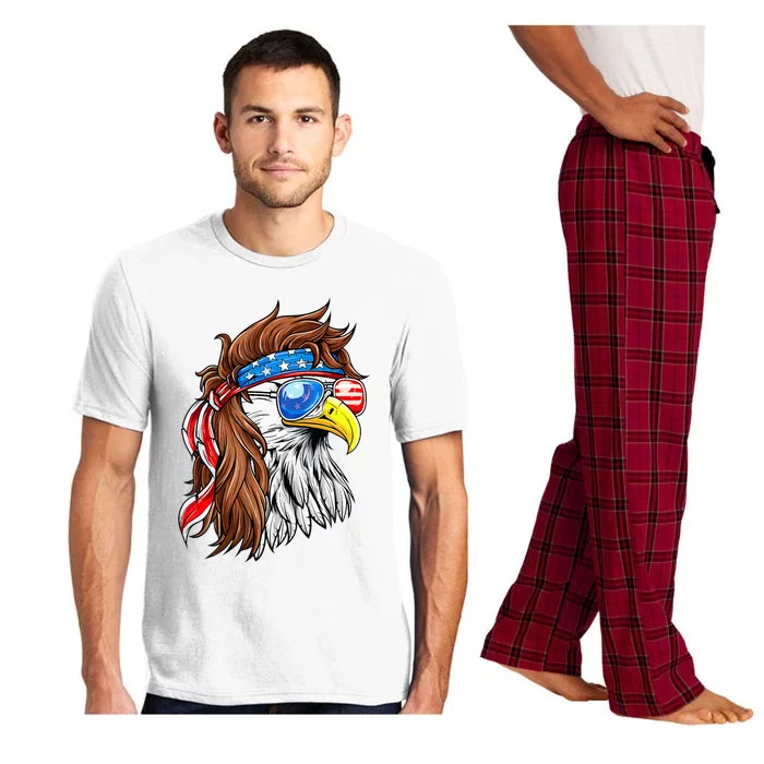 Patriotic Bald Eagle Mullet Usa American Flag Pajama Set