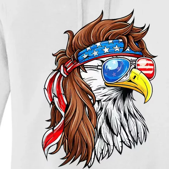 Patriotic Bald Eagle Mullet Usa American Flag Women's Pullover Hoodie