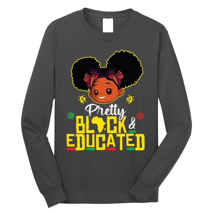 Pretty Black Educated Black History Girl African Long Sleeve Shirt