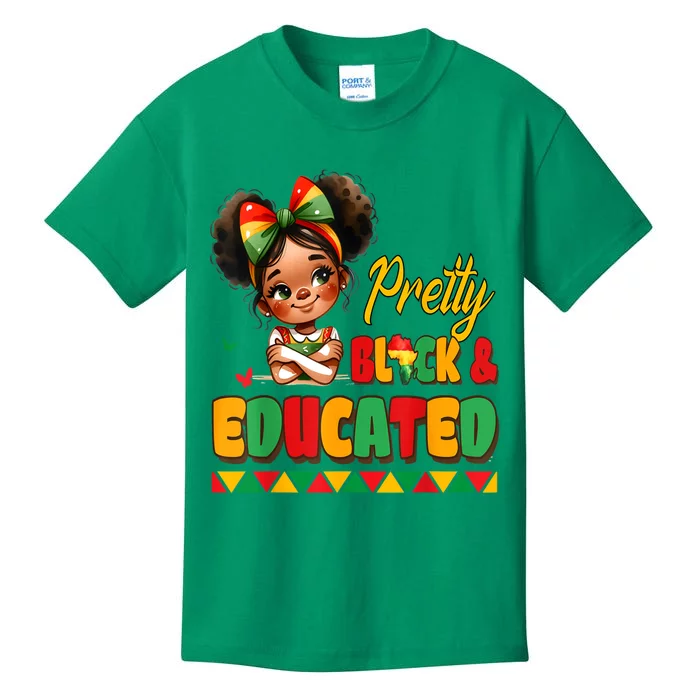 Pretty Black Educated Black History African Kids T-Shirt