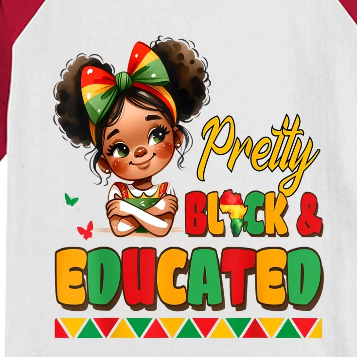 Pretty Black Educated Black History African Kids Colorblock Raglan Jersey