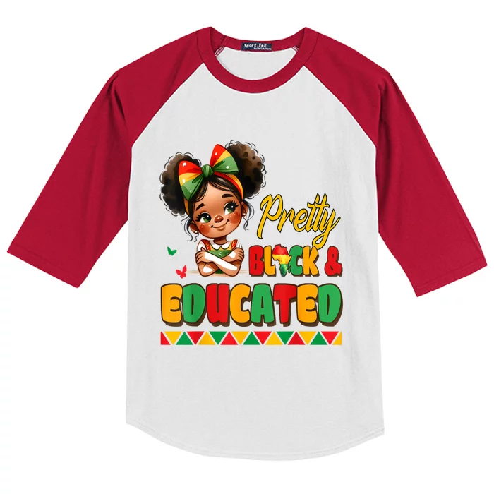 Pretty Black Educated Black History African Kids Colorblock Raglan Jersey