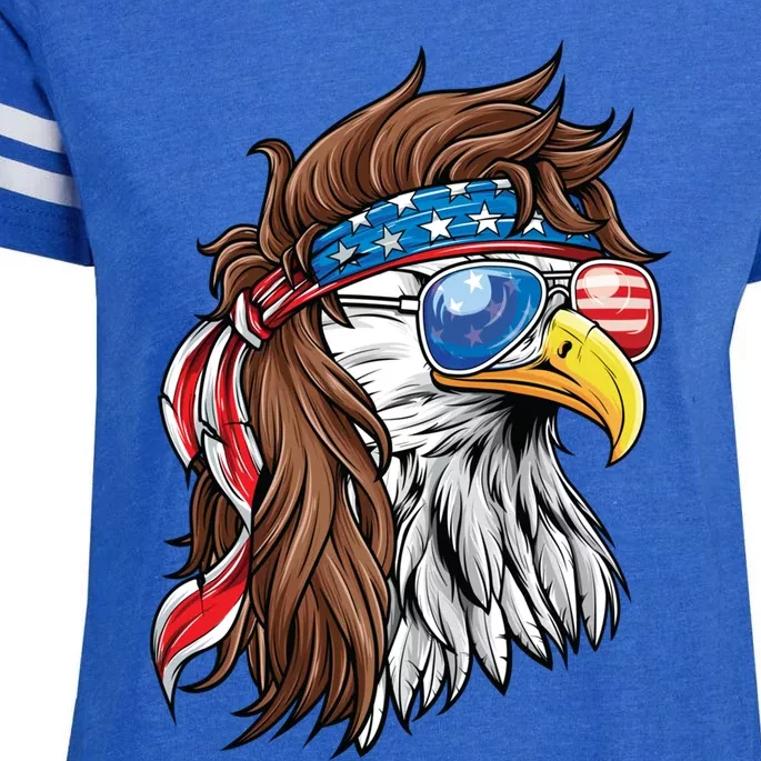 Patriotic Bald Eagle Mullet Usa American Flag 4th Of July Meaningful Gift Enza Ladies Jersey Football T-Shirt