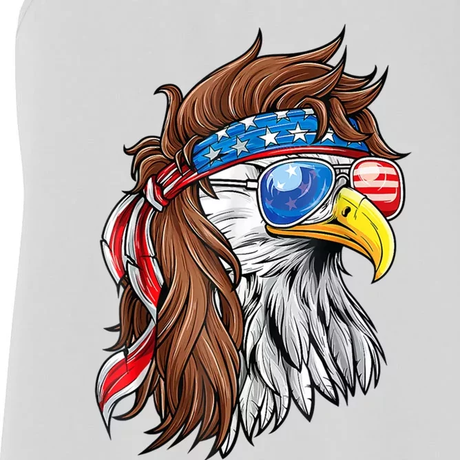 Patriotic Bald Eagle Mullet Usa American Flag 4th Of July Gift Women's Racerback Tank