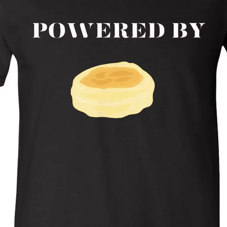 Powered By English Muffins V-Neck T-Shirt